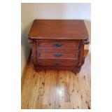"Bombe" Style 3-Drawer Nightstand