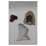 Raw Amber Block & 2 Mineral Slabs