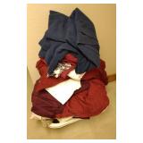 Large Basket Of Curtains Sheets & Misc