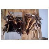 Two Boxes Of Wooden Coat Hangers