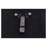 Sterling Whistle W/14k Earings W/Pearls