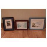 3 Framed Watercolor Landscaping Paintings