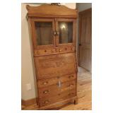American Tiger Oak Secretary Desk/ BookCase