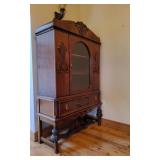 Jacobean-Style Wood China Cabinet
