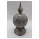 Fossilized Shell Marble Agate Urn\Flame Lid