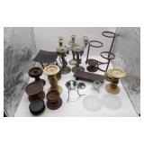 Box Full Of Candle Holders Wood/Metal