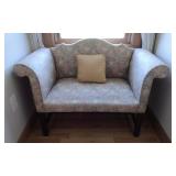 Floral-Upholstered Window Bench