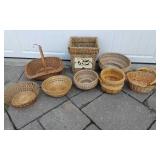 Box Of Various Hand Woven Baskets