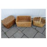 3 Large Hand Woven Baskets