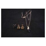 10k Gold Necklace & Earings