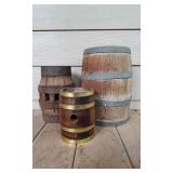 3 Various Size Decorative Barrels