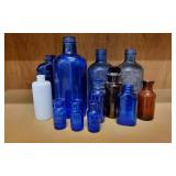 Deep Cobalt Blue Apothecary Medicine Bottles