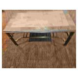 Tile Top Coffee Table With Metal Base.