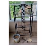3 Shelf Iron Rack & Misc
