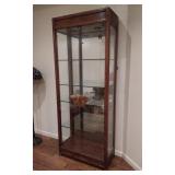 Tall Wooden Curio Display Cabinet