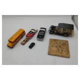 Die-cast autos and school bus