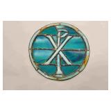 Chi-Rho Stained Glass Window Medallion