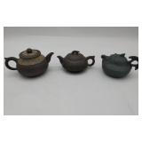 3 Chinese Yixing Clay Tea Pots