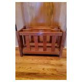 Wooden Slatted Magazine Rack