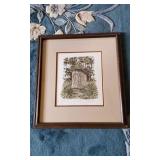 Signed "Reading Room" Hand Color Etching Print