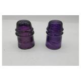 2 Purple Glass Insulators