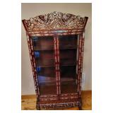 Rosewood Vitrine Cainet W/ Mother Of Pearl Inlays