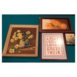 4 Hand Painted Framed Pictures