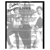 Autographed Lyrics "Elvira" Oak Ridge Boys