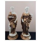Pair of Vtg. Neoclassical Greek Goddess Figurines