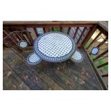 Tile Top Metal Bistro Table & 2 Chairs