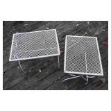 2 White Metal Outdoor Tables