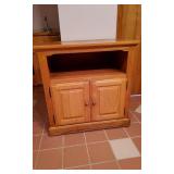 Wood TV Stand/Cabinet W/Wheels