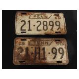 1958 & 1960 Carter County Tags