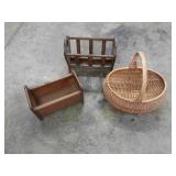 2 Magazine Racks & Basket