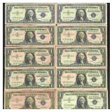(10) 1957 Series One-Dollar Legal Tender Notes
