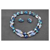 Mid-Century Stone & Bead Necklace and Earrings