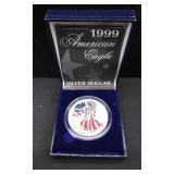 1999 American Eagle Silver Dollar Enamal Painted