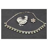 Mid-Century Northern Lights Necklace & 2 Brooches