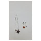 Star Pendant Necklace, Matching Earnings & Misc