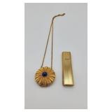 Estee Lauder Sunburst Necklace & Purfume Bottle