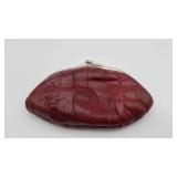 Bermans Burgundy Kiss-Lock Coin Purse