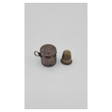 Sterling Silver Thimble Case & Thimble