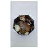 Blue & White Floral Tin With Mineral Rocks