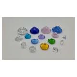 Various Colorful Glass Faux Diamonds