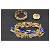 Vtg Opra Length Necklace, Bracelet & Brooch