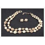 Mid-Century Multi-Textured  Necklace & Earring Set