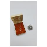 Curtis Creation Bell Necklace & Leo Glass Brooch