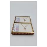 2 12KT Gold Filled Jewels Of Fith Cross Necklaces