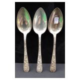 "Repousse" S.Kirk & Son Sterling Serving Spoons