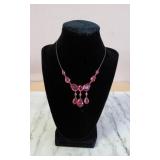 Vtg Pink Festoon Statement Necklace